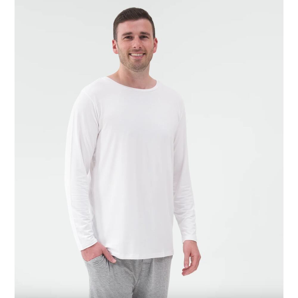 BNWT Little Sleepies Men's Long Sleeve Pajama Top MSRP $38 | White | Large